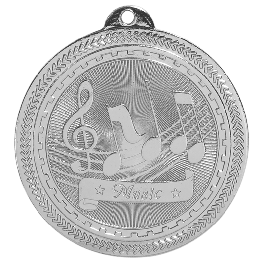2" Bright Silver Music Laserable BriteLazer Medal