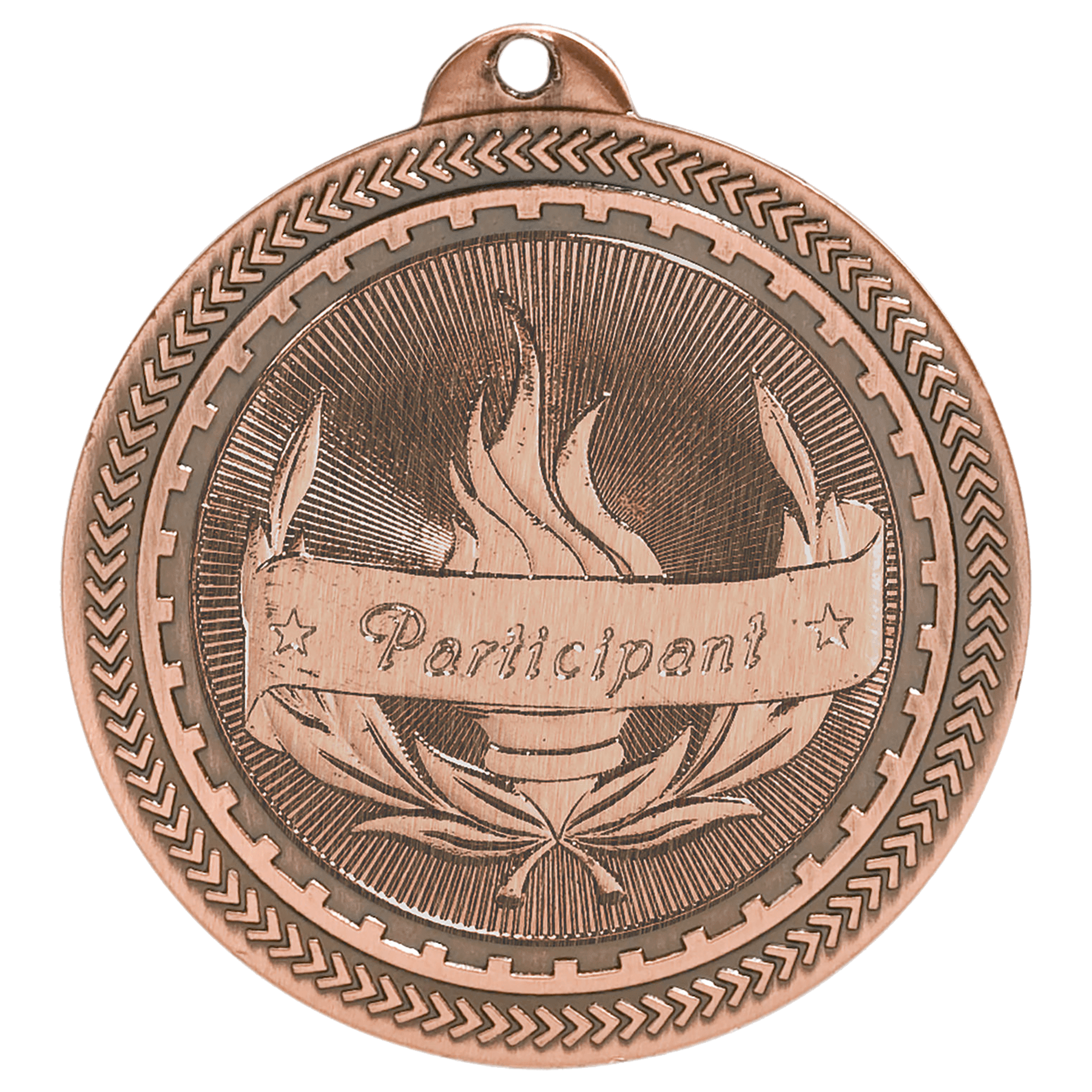 Antique Bronze Participant Engravable BriteLazer Medal - 2"