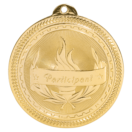 Bright Gold Participant Engravable BriteLazer Medal - 2"