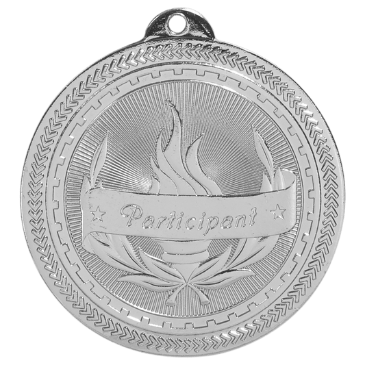 Bright Silver Participant Engravable BriteLazer Medal - 2"