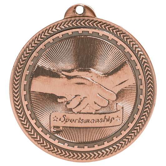 Antique Bronze Sportsmanship Engravable BriteLazer Medal - 2"