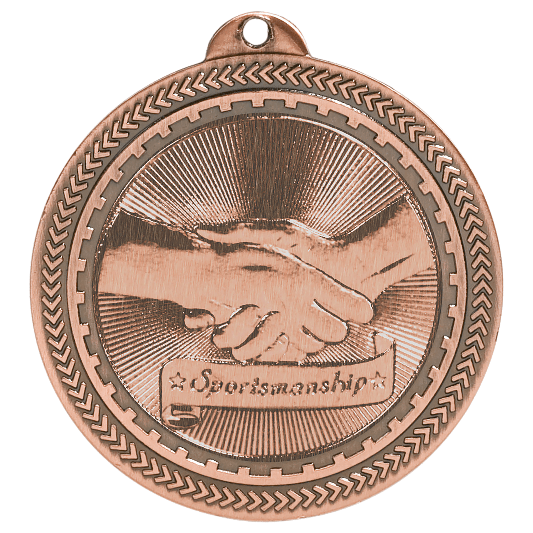 2" Antique Bronze Sportsmanship Laserable BriteLazer Medal