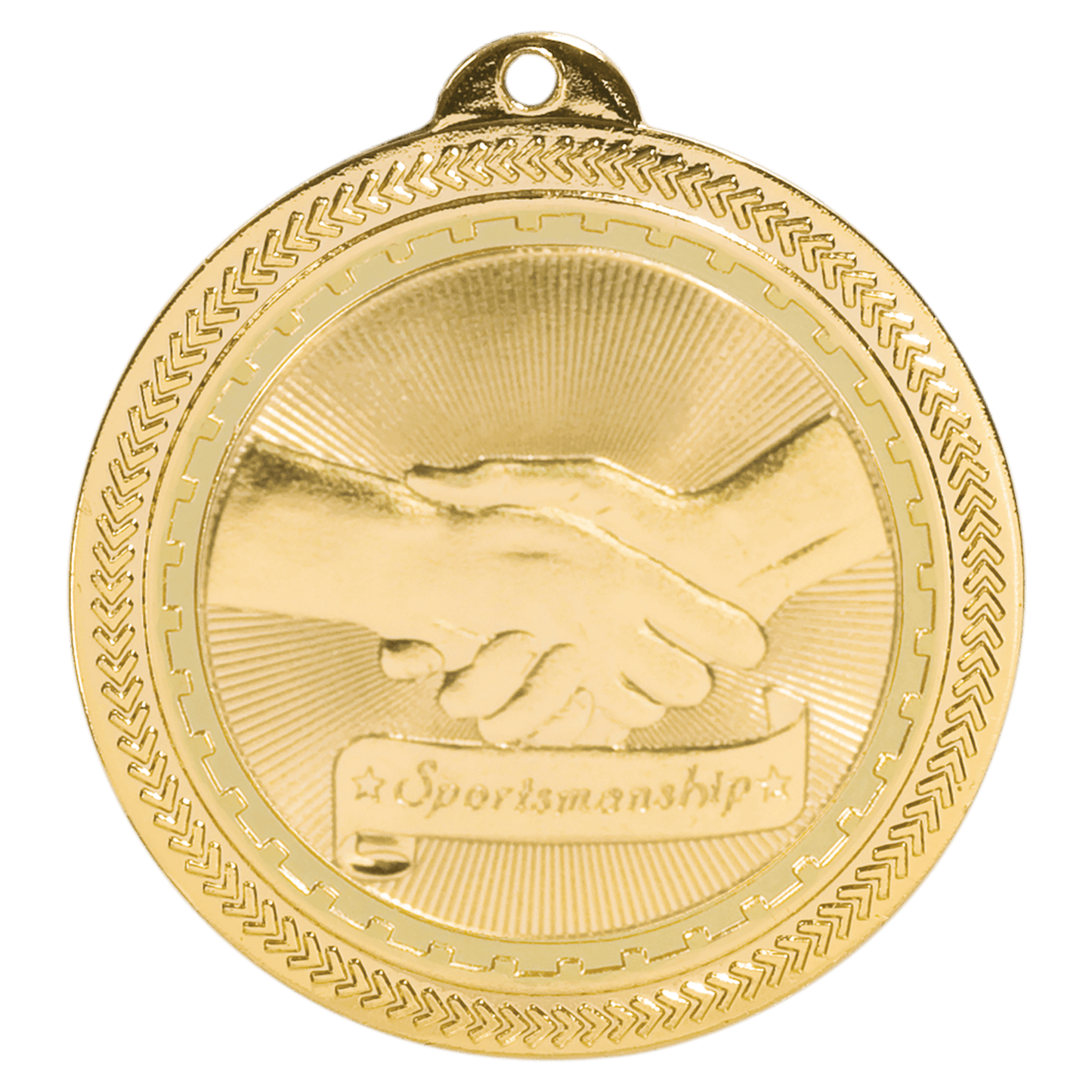 Bright Gold Sportsmanship Engravable BriteLazer Medal - 2"