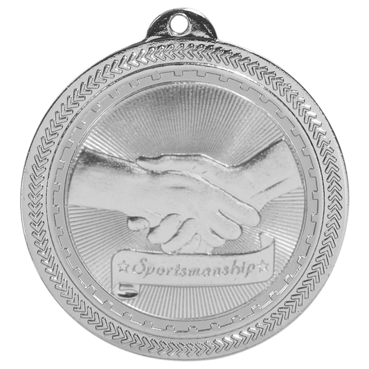 2" Bright Silver Sportsmanship Laserable BriteLazer Medal