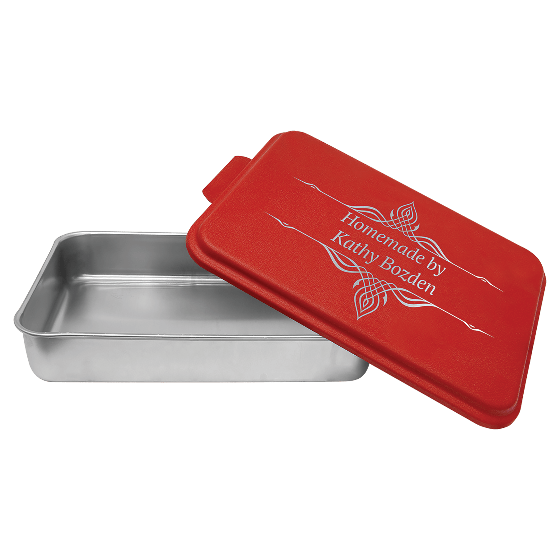 Aluminum Cake Pan with Red Lid - 9" x 13"