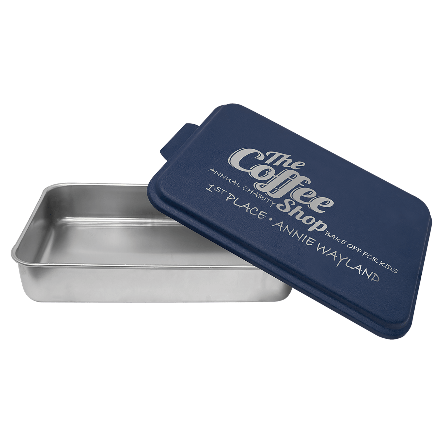 Aluminum Cake Pan with Navy Blue Lid - 9" x 13"