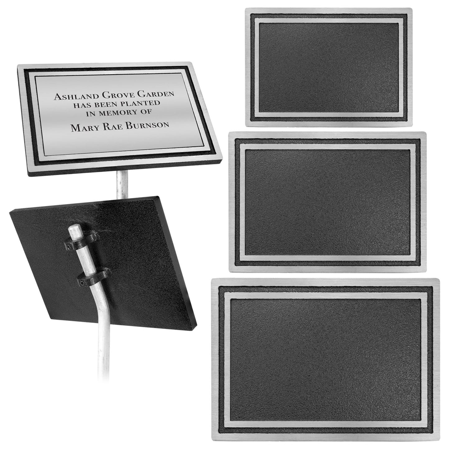 Cast Aluminum Plaques with 24" Aluminum Rod