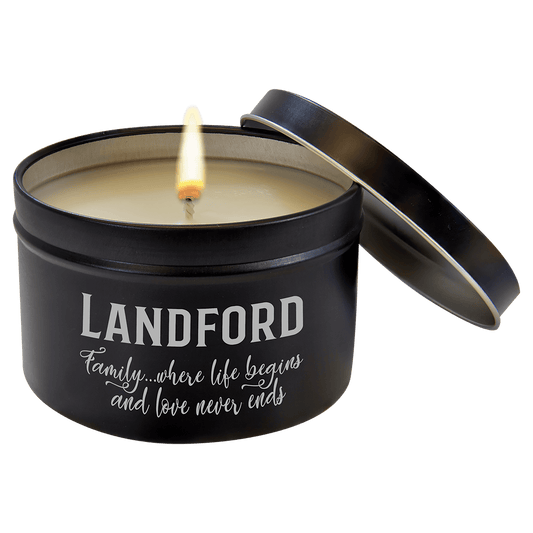 8 oz. Bright Citrus Candle in a Black Metal Tin