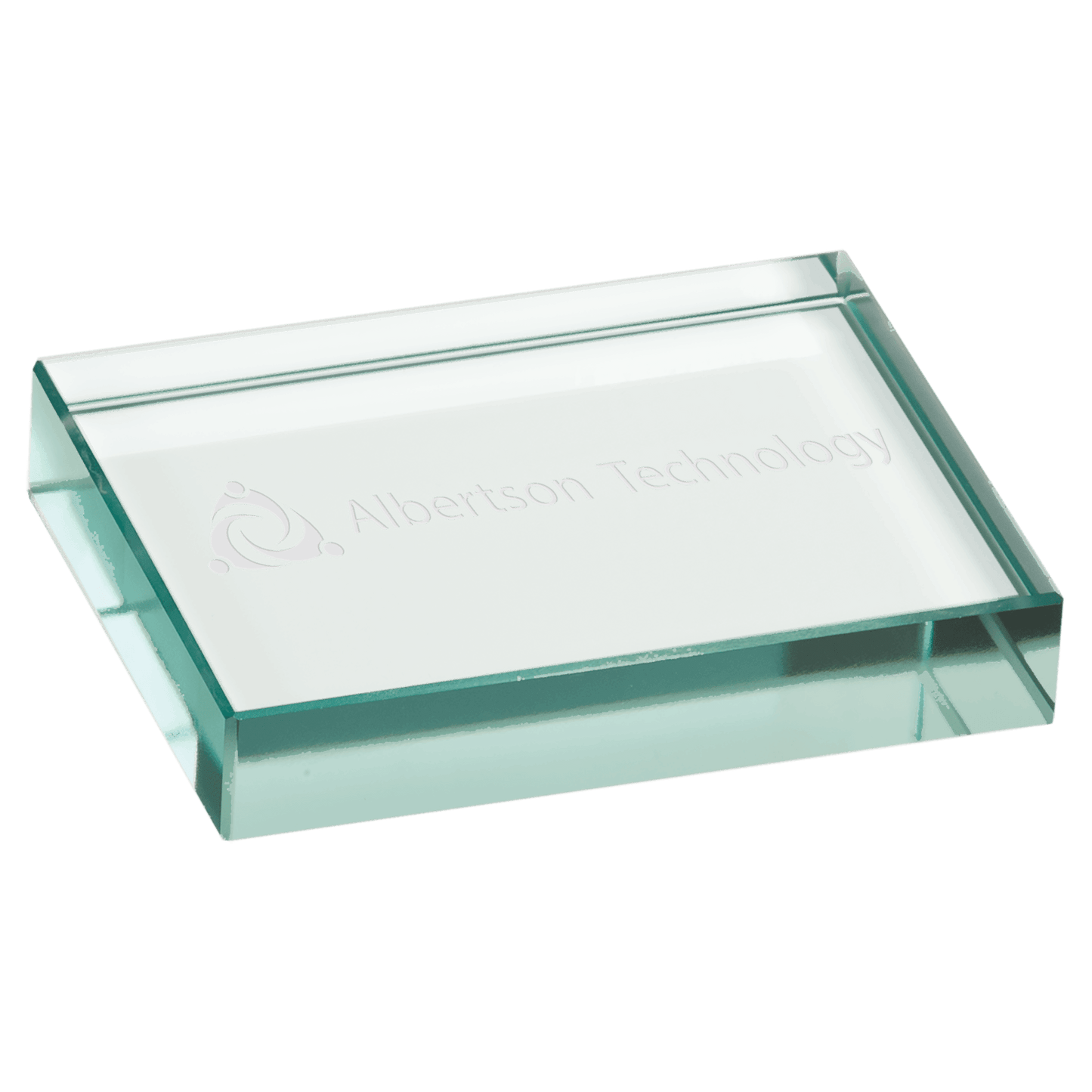 Jade Glass Paperweight - 4" x 3"
