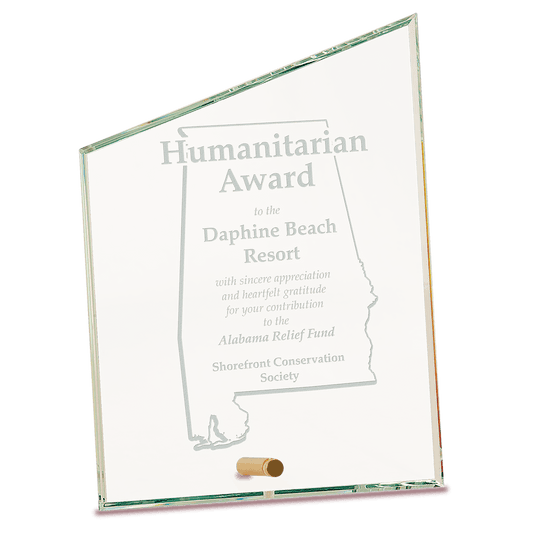 Clear Slant Rectangle CrystalEdge Glass - 6" x 8"