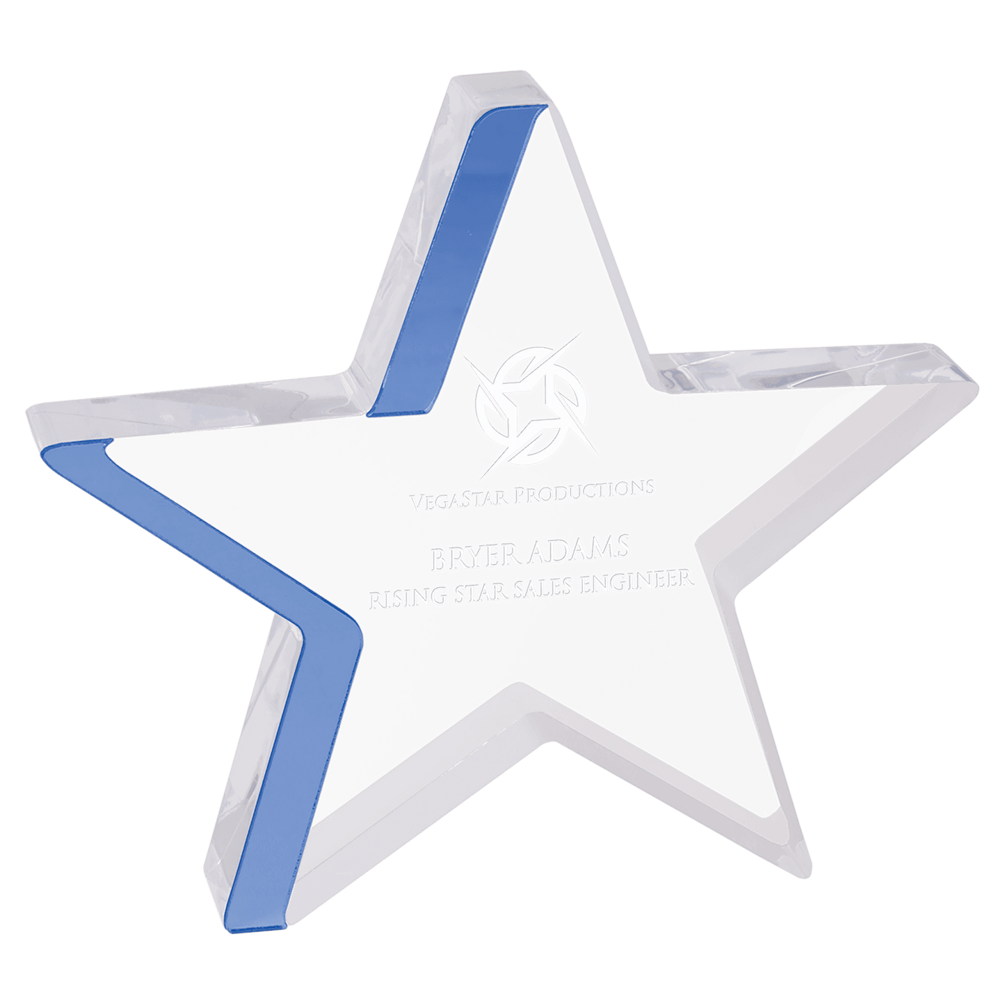 Star Acrylic with Blue Edge - 6 3/4" x 6"