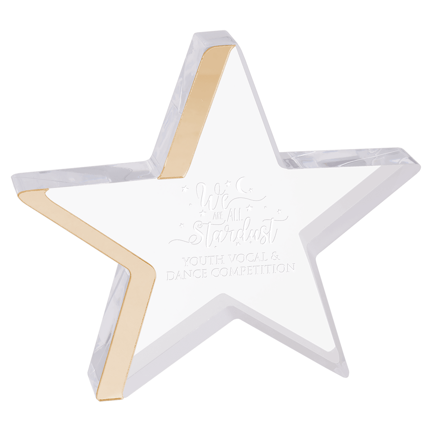 Star Acrylic with Gold Edge - 6 3/4" x 6"
