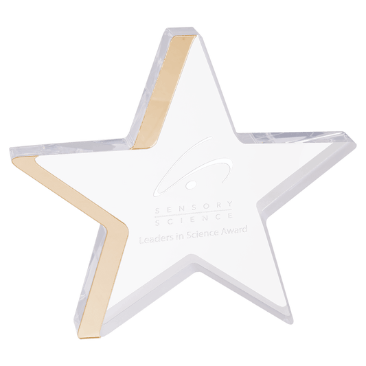 Star Acrylic with Gold Edge - 7 3/4" x 7"