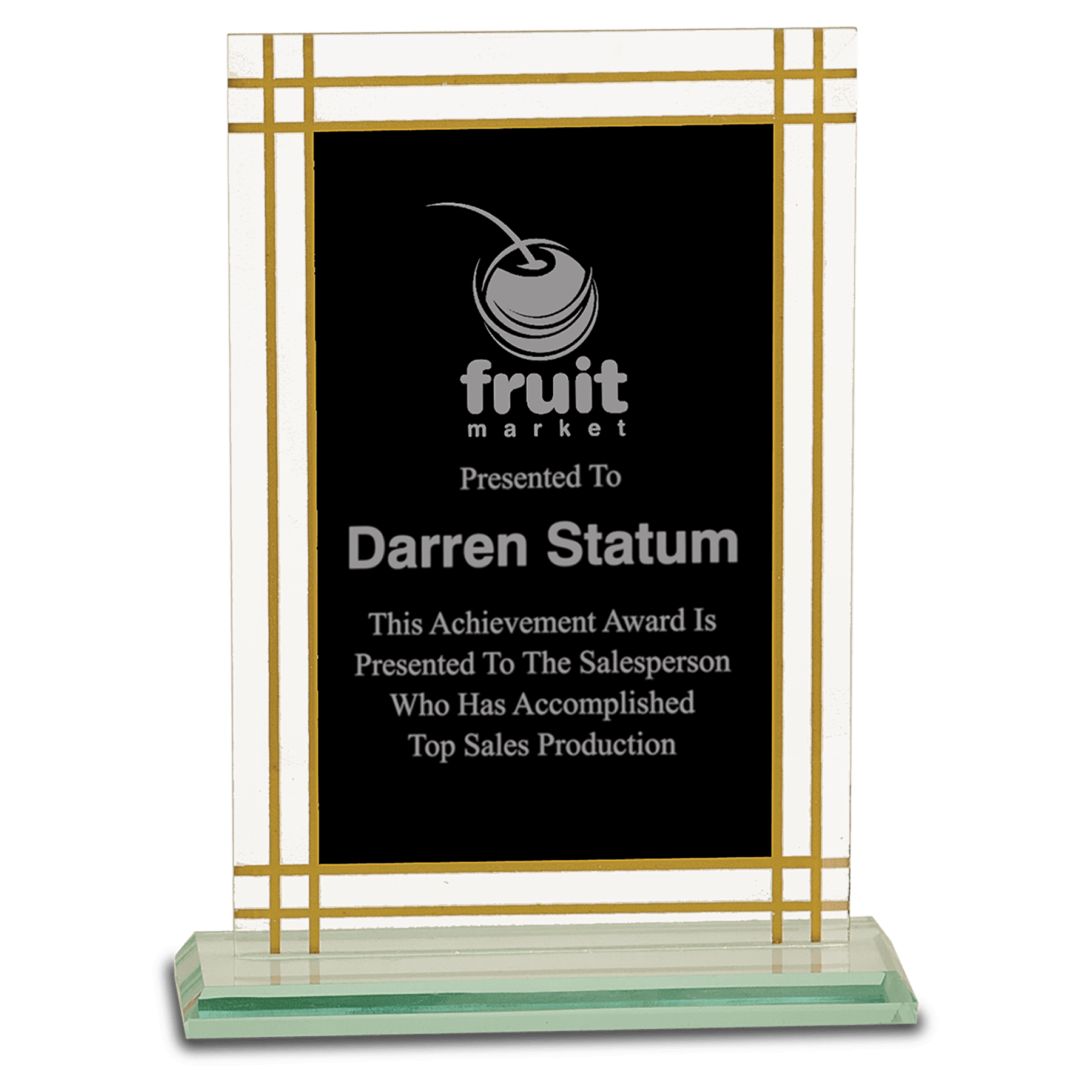 Contemporary Glass Full Border Award - 7 1/2"