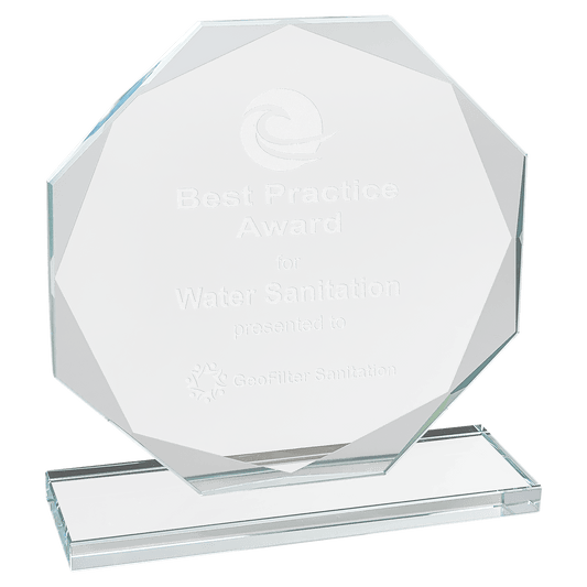 Octagon Clear Glass Award - 6 1/2"