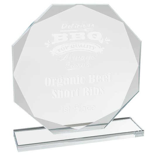 Octagon Clear Glass Award - 7 1/2"