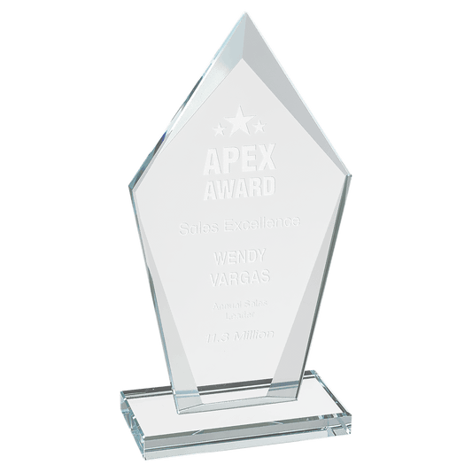 Diamond Clear Glass Award - 6 3/4"