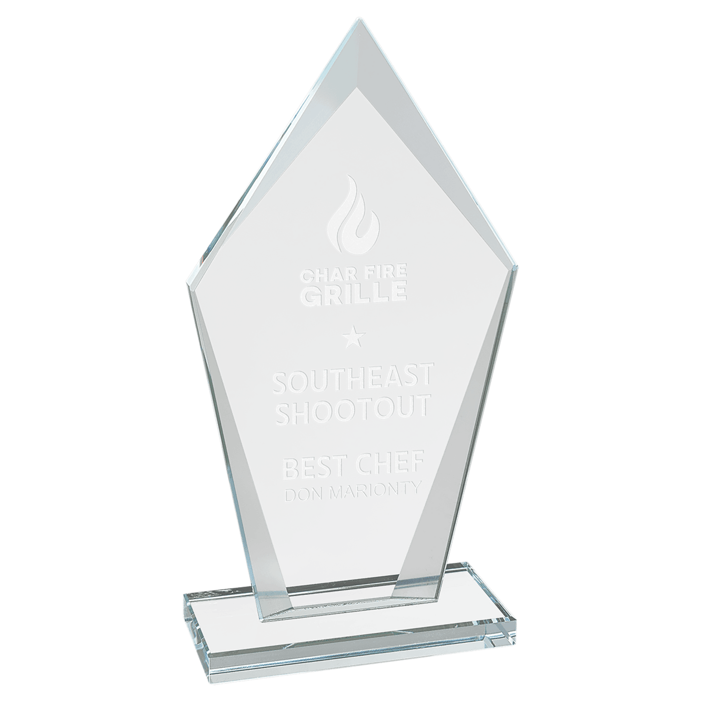 Diamond Clear Glass Award - 7 1/2"