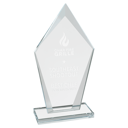 Diamond Clear Glass Award - 7 1/2"