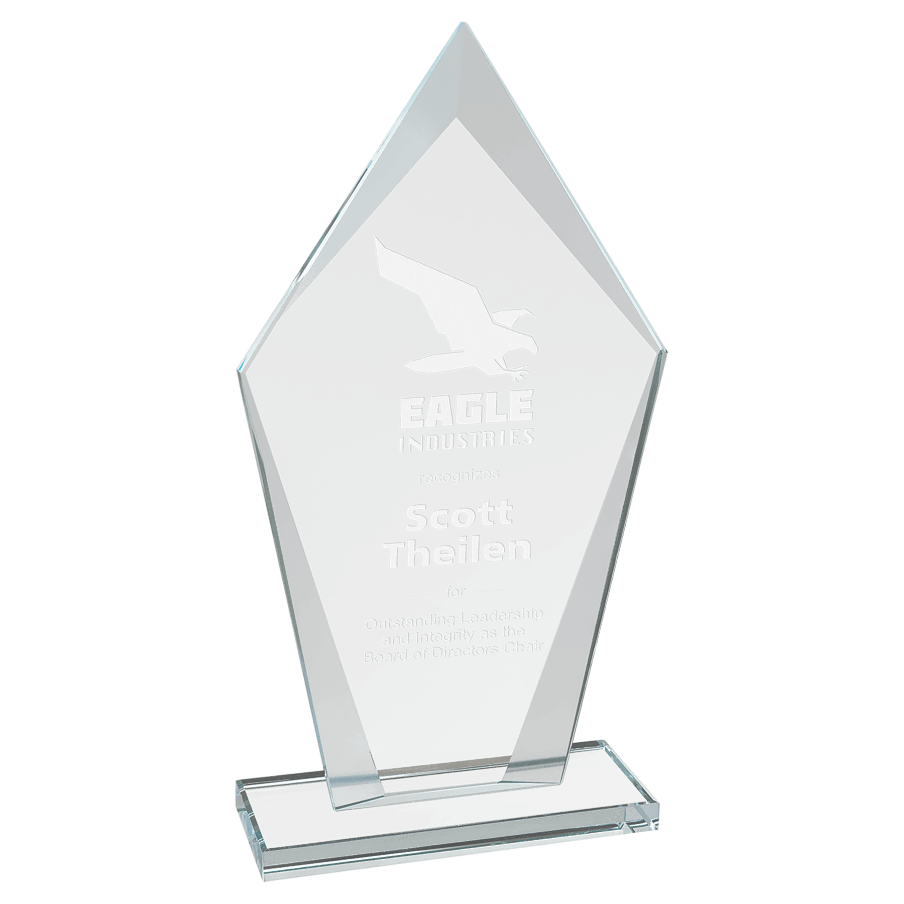 Diamond Clear Glass Award - 8 1/2"