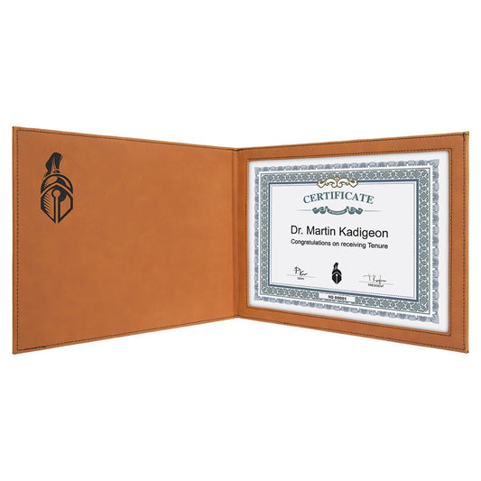 Rawhide Engravable Leatherette Certificate Holder for 8 1/2" x 11" - 9" x 12"