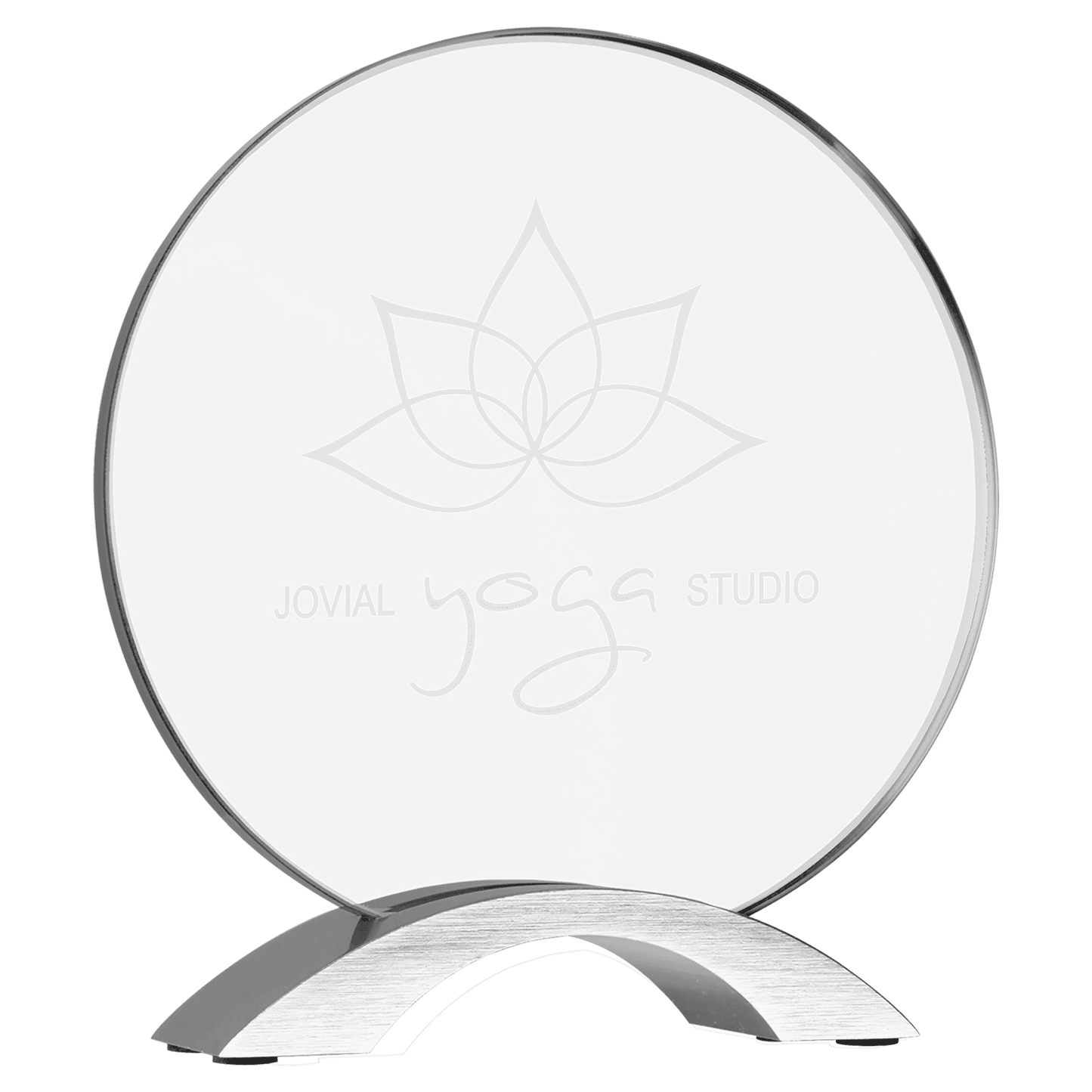 Round Cosmic Acrylic with Silver Base - 7 1/4"
