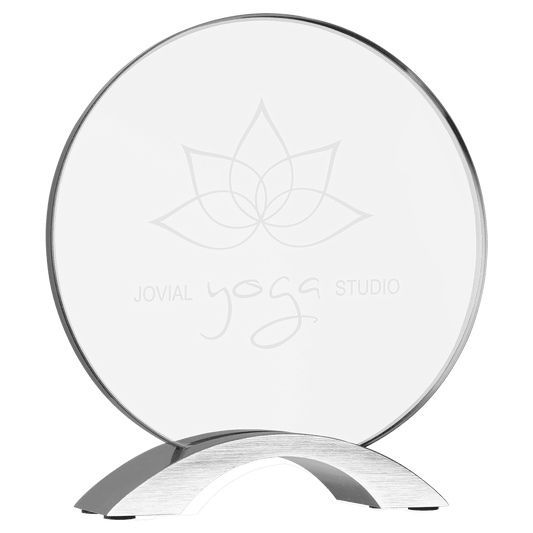 Round Cosmic Acrylic with Silver Base - 7 1/4"