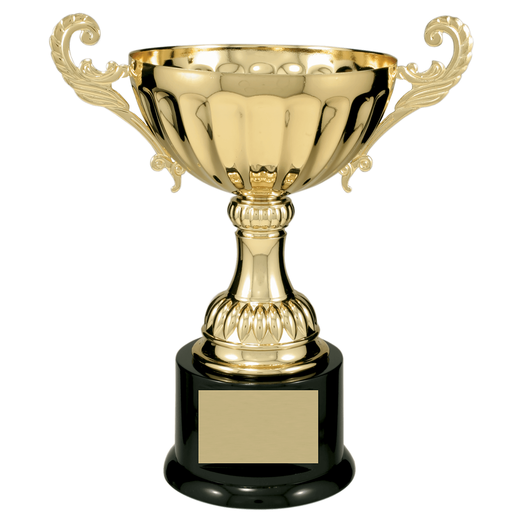 Gold Completed Metal Cup Trophy on Plastic Base - 9 3/4"