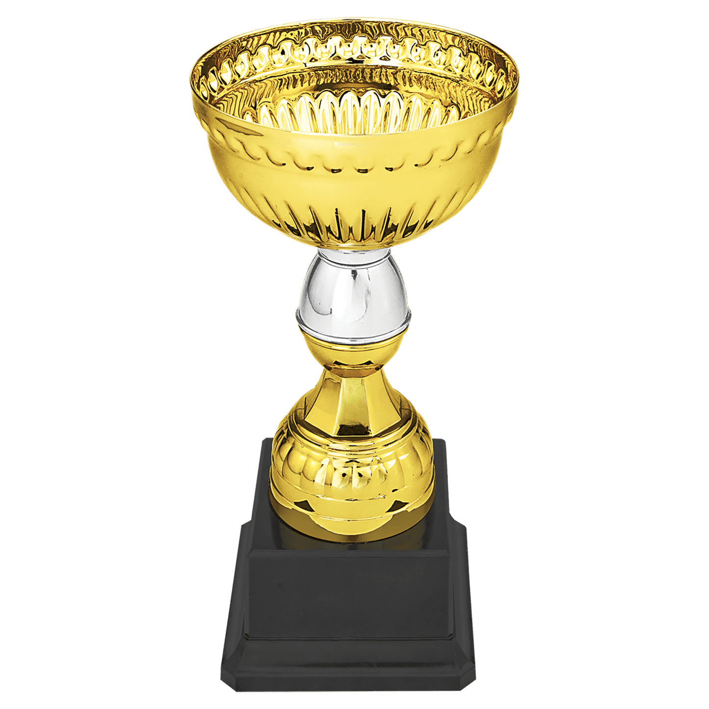 Gold & Silver Metal Cup with Plastic Stem and Base - 7"