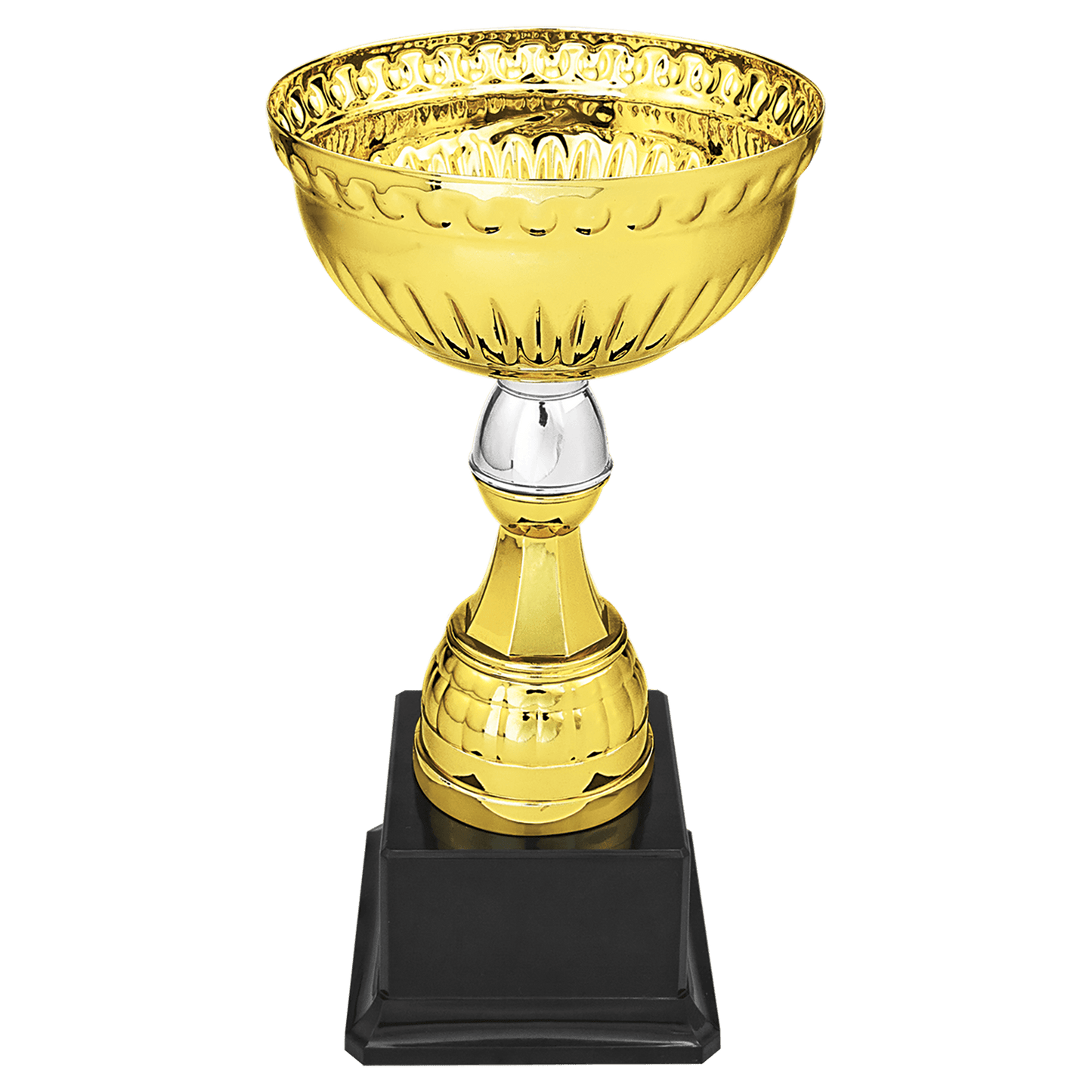 Gold & Silver Metal Cup with Plastic Stem and Base - 8 3/4"