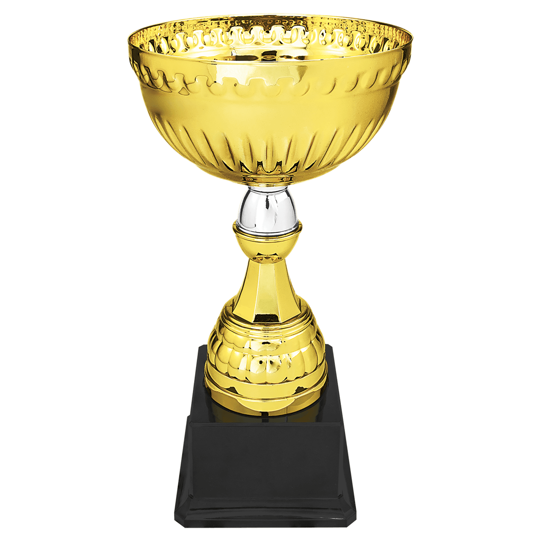 Gold & Silver Metal Cup with Plastic Stem and Base - 10 1/4"