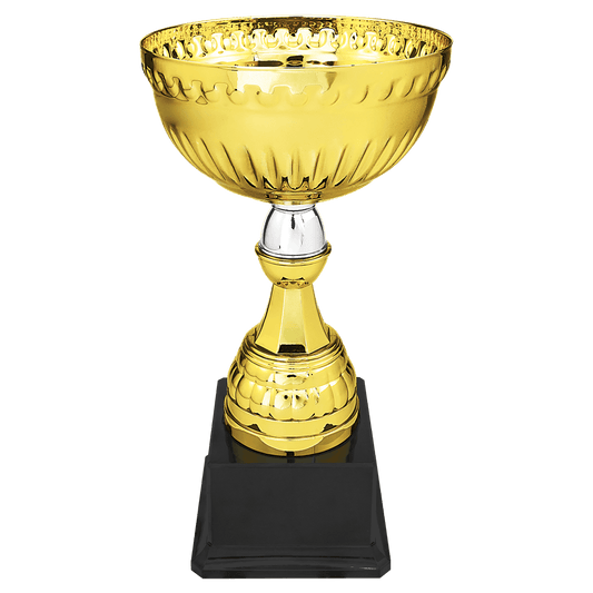 Gold & Silver Metal Cup with Plastic Stem and Base - 10 1/4"
