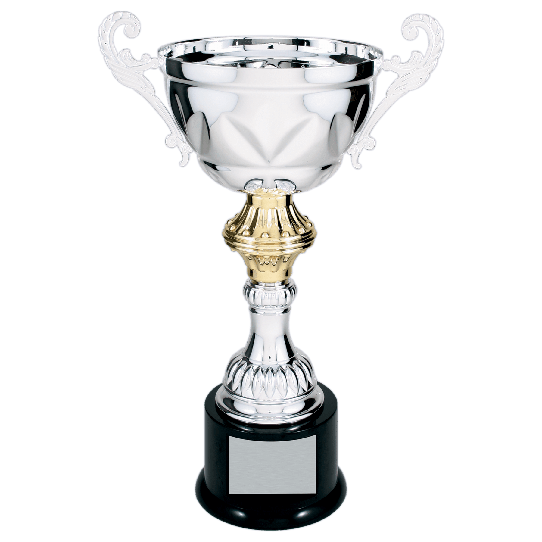 Silver Completed Metal Cup Trophy on Plastic Base - 13"