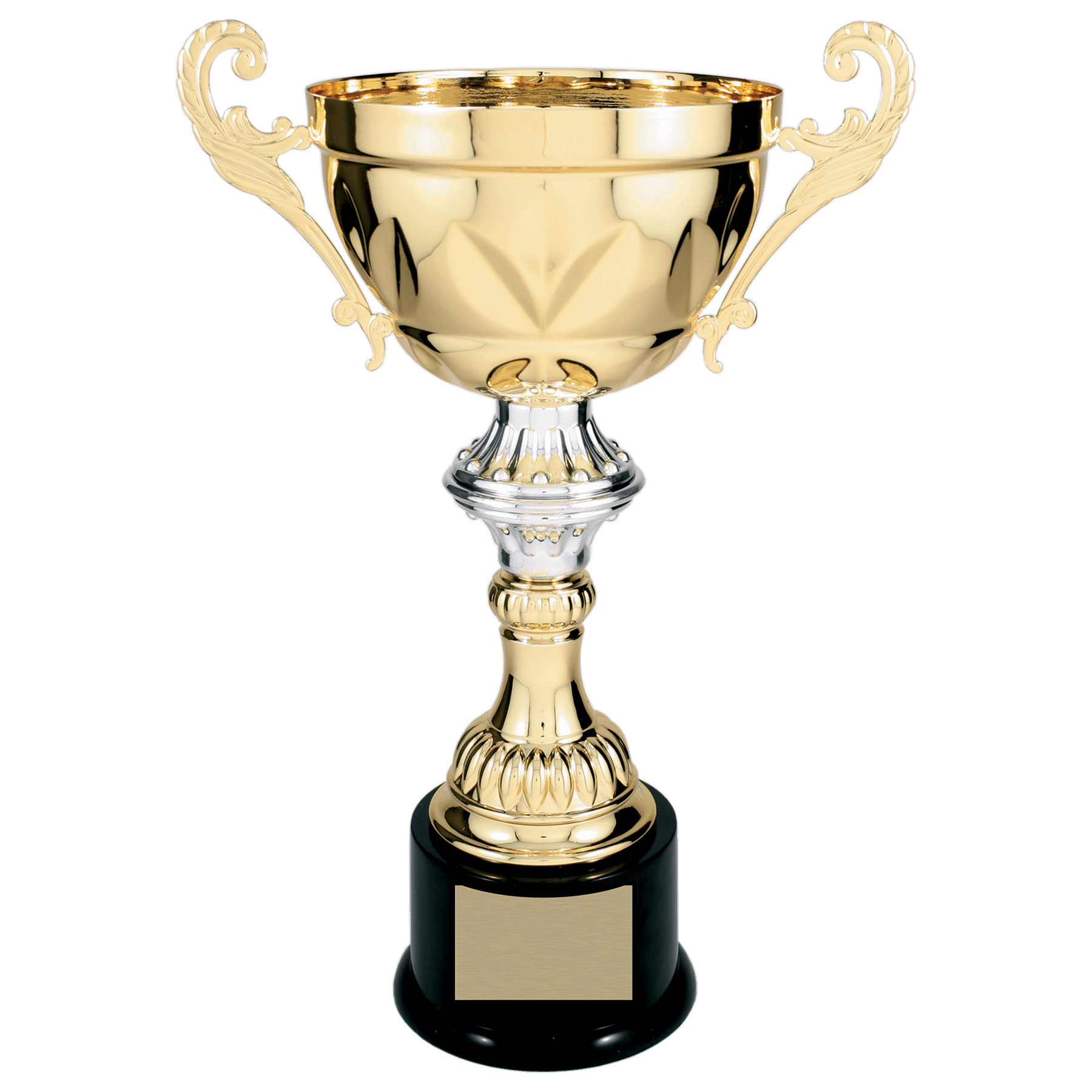 Gold Completed Metal Cup Trophy on Plastic Base - 14 1/2"