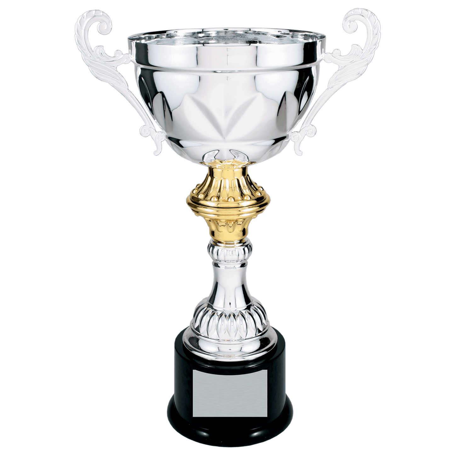 Silver Completed Metal Cup Trophy on Plastic Base - 14 1/2"