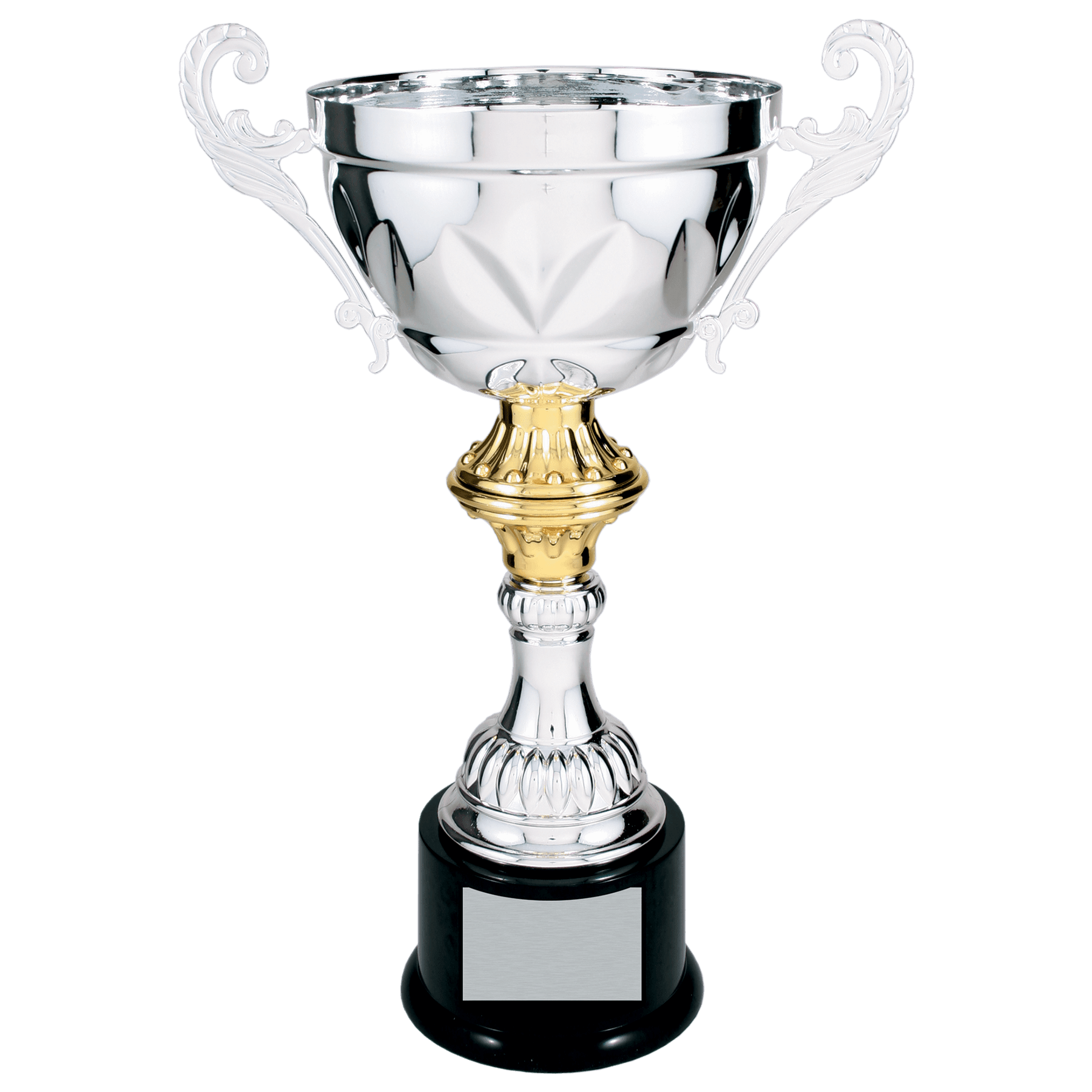 Silver Completed Metal Cup Trophy on Plastic Base - 14 1/2"