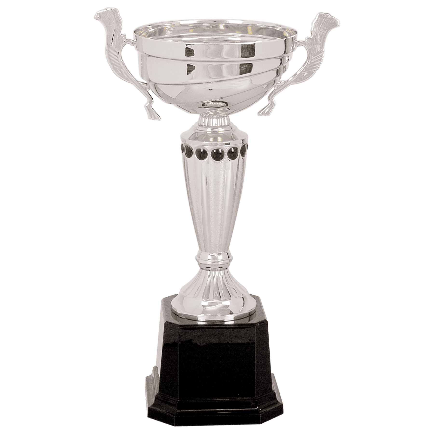 Silver Completed Metal Cup Trophy on Plastic Base - 11 1/2"