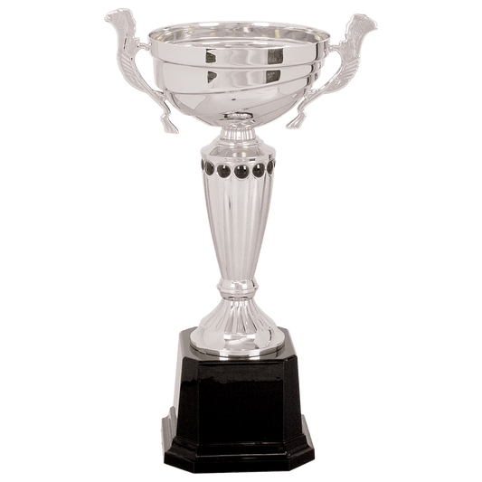 11 1/2" Silver Completed Metal Cup Trophy on Plastic Base