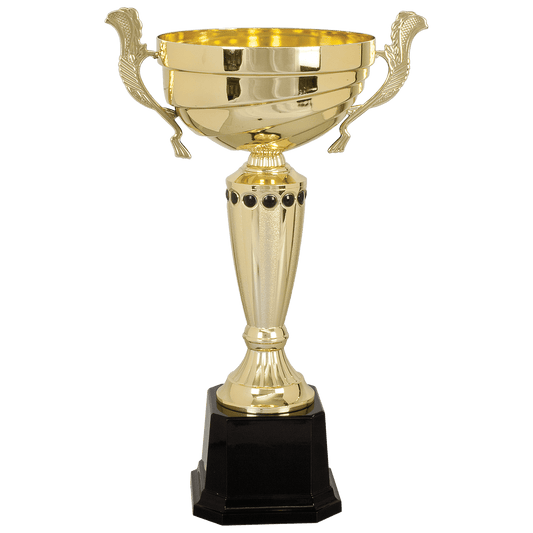 Gold Completed Metal Cup Trophy on Plastic Base - 14 1/2"