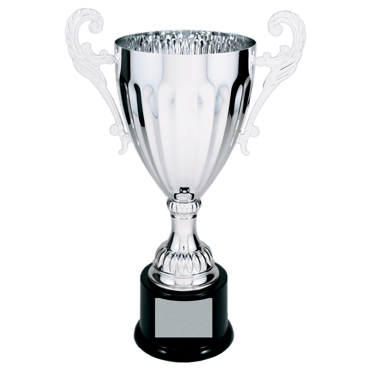 Silver Completed Metal Cup Trophy on Plastic Base - 12"