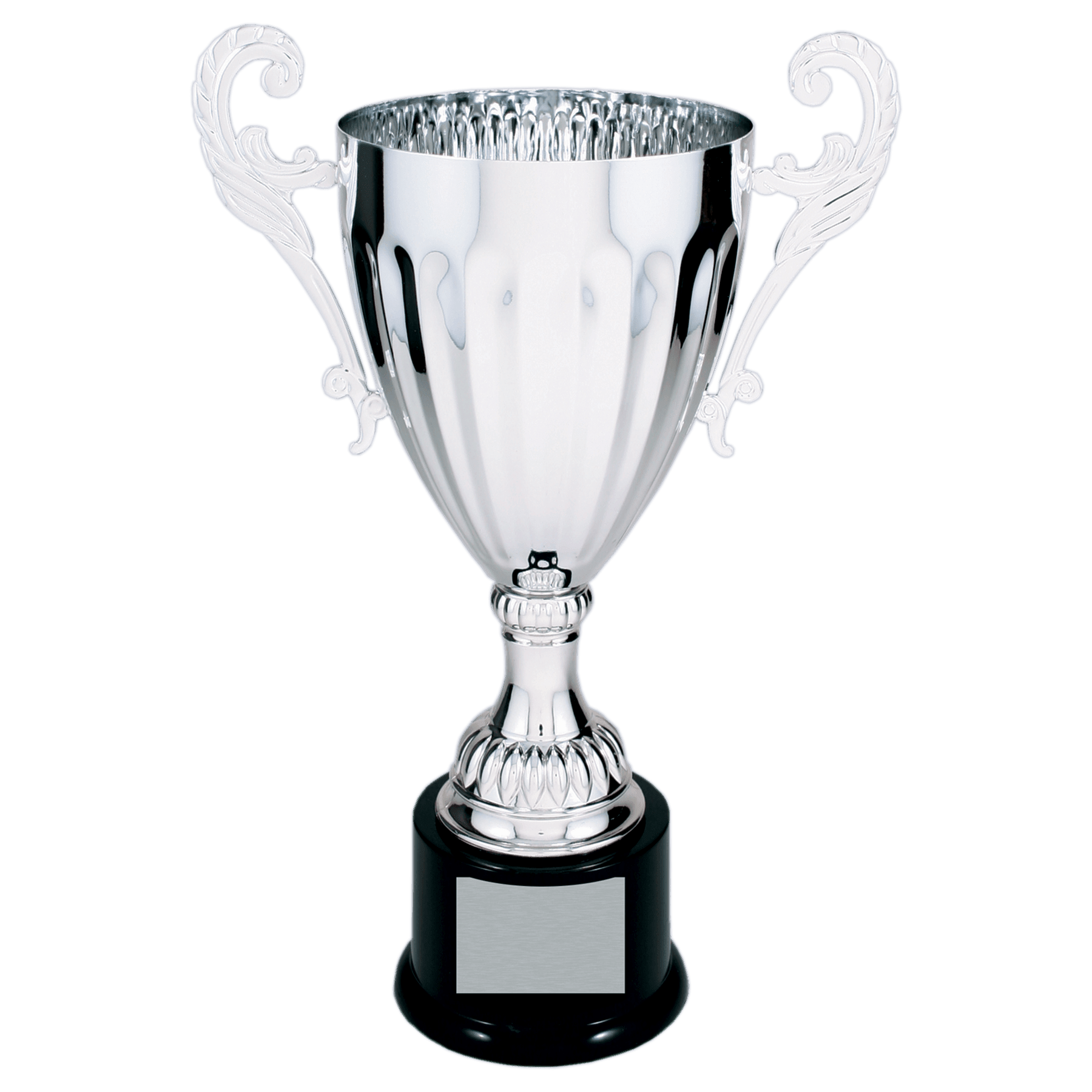 Silver Completed Metal Cup Trophy on Plastic Base - 12"