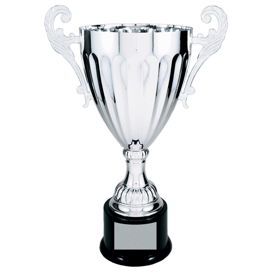 Silver Completed Metal Cup Trophy on Plastic Base - 14 1/2"