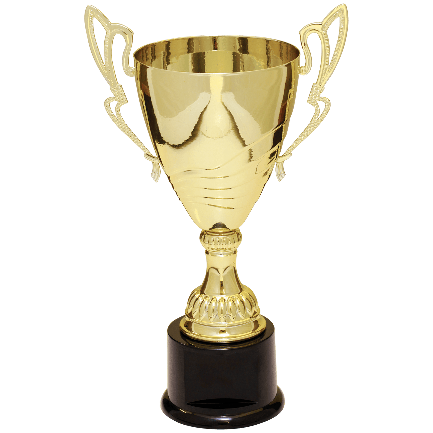 Gold Completed Metal Cup Trophy on Plastic Base - 12"