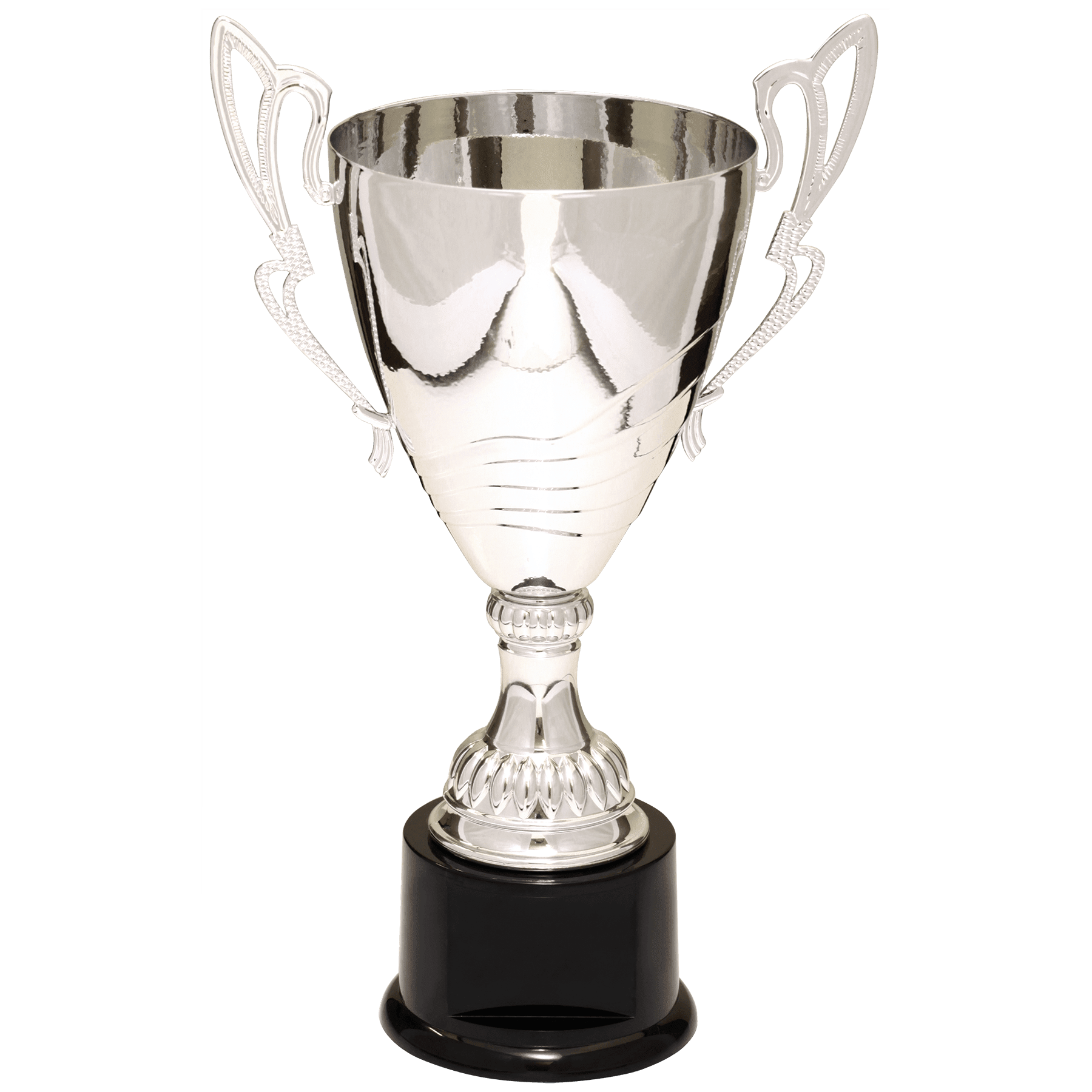 12" Silver Completed Metal Cup Trophy on Plastic Base