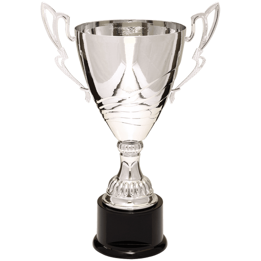 15" Silver Completed Metal Cup Trophy on Plastic Base