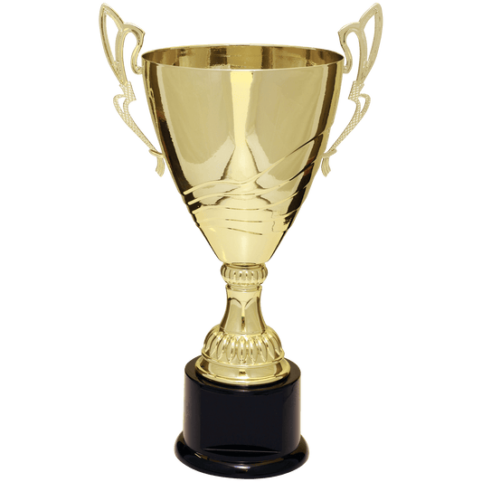 Gold Completed Metal Cup Trophy on Plastic Base - 16 3/4"