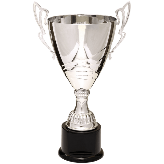 Silver Completed Metal Cup Trophy on Plastic Base - 16 3/4"
