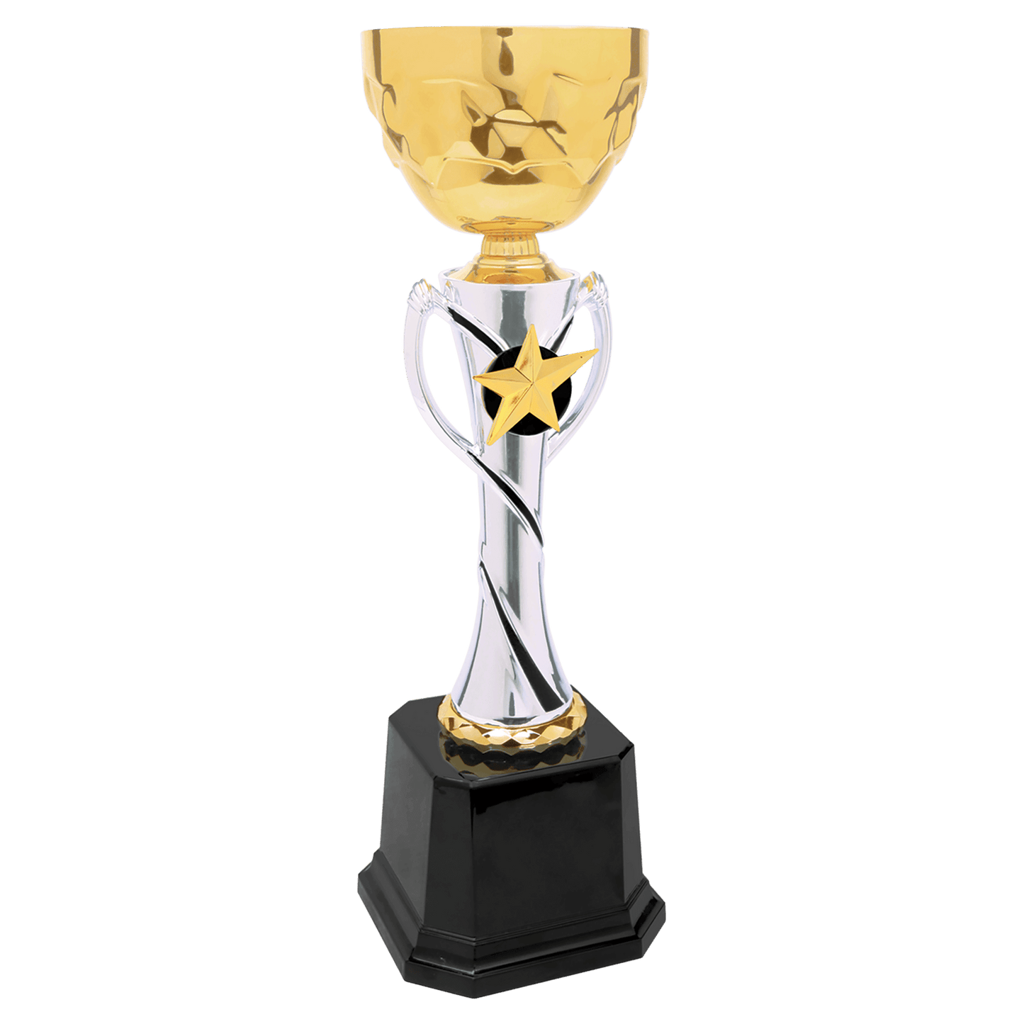 Silver/Gold Completed Metal Cup Trophy - 12 3/4"