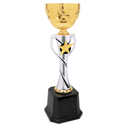Silver/Gold Completed Metal Cup Trophy - 12 3/4"