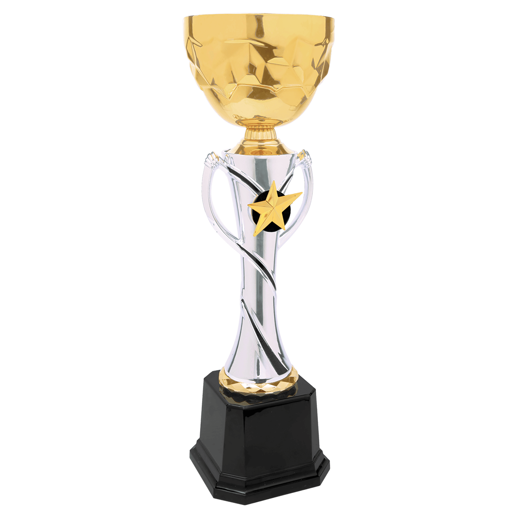 Silver/Gold Completed Metal Cup Trophy - 14"